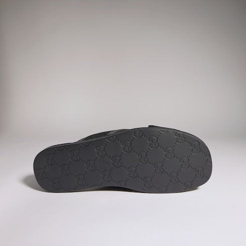 Men's slide sandal - black fabric
