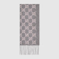 GG cashmere scarf - grey and pink