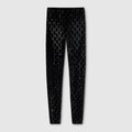 GG crystal embroidered leggings - black