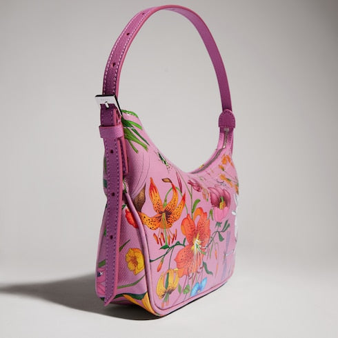 Lady Lunetta small shoulder bag - pink and multicolor canvas