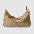 Lady Lunetta Chain small shoulder bag - sand and brown GG canvas