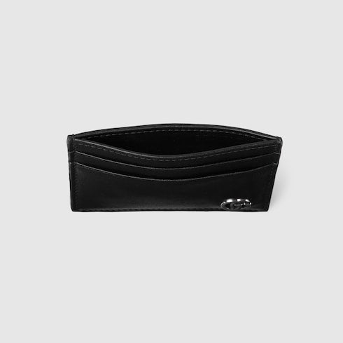 GG Marmont card case with money clip - black soft leather