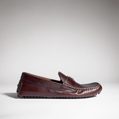 Men's driver with Gucci crest - dark brown leather