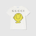 Children's cotton T-shirt with print - white