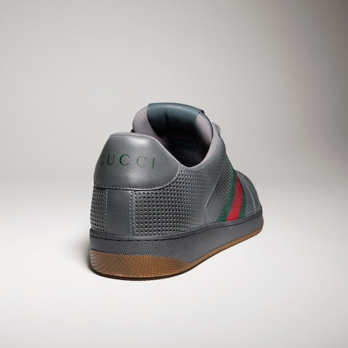 Men's wornout-effect Screener sneaker - dark grey leather