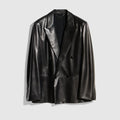 Soft nappa double-breasted jacket - black