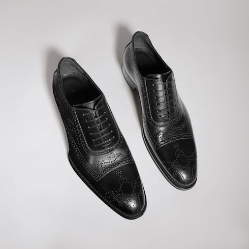 Men's lace-up shoe - black leather