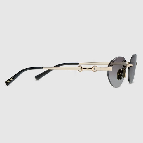 Frameless oval sunglasses - gold-toned