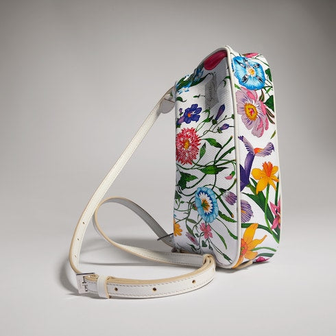 Lady Lunetta small shoulder bag - white and multicolor canvas