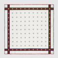 White Silk Bee Pattern Pocket Square - White Silk