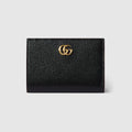 Bi-color GG Marmont small wallet - black and red leather
