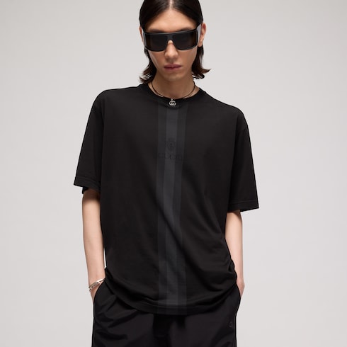 Cotton T-shirt with muted Web - black