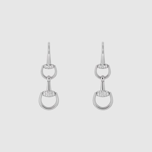 Gucci Horsebit 18K drop diamond earrings - 18k white gold