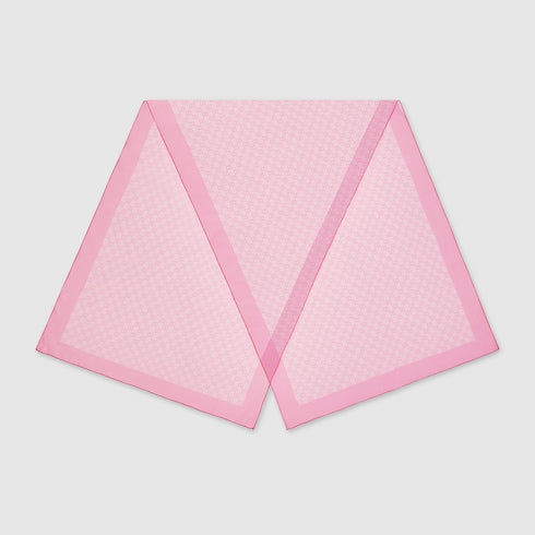 Printed silk chiffon stole - light pink