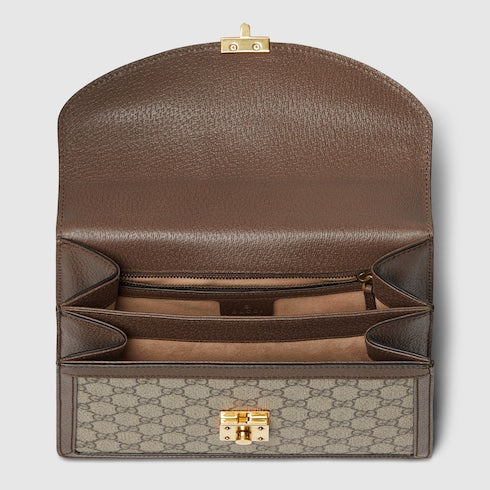 Ophidia medium top handle bag - beige and ebony GG Supreme