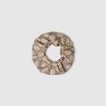 GG silk scrunchie - beige and dark brown