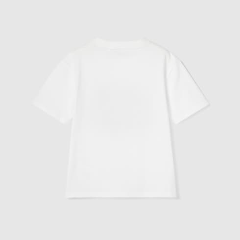 Children's cotton T-shirt with print - white