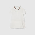 Baby mini polo dress with Web - white