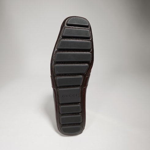 Men's driver with Double G - dark brown leather