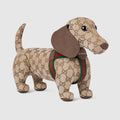 GG stuffed dog - beige and dark brown
