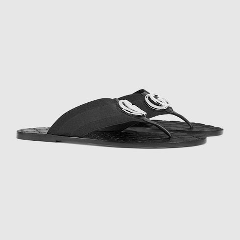 Men's Riviera thong sandal - black elastic strap
