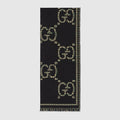Check GG wool scarf - black and multicolor