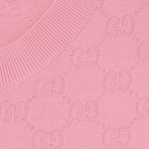 GG fine fabric jacquard vest - light pink