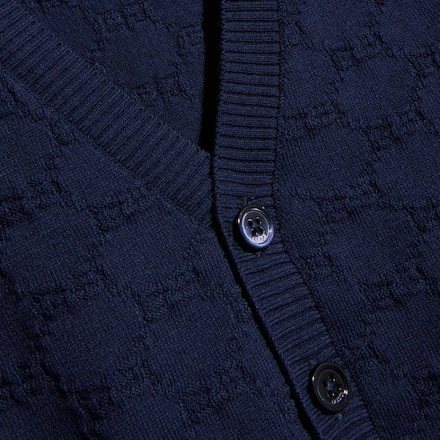 Children's GG cotton cardigan - navy