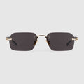 Rectangular-frame sunglasses - gold metal