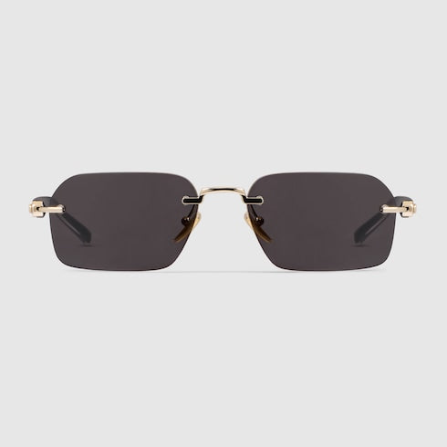 Rectangular-frame sunglasses - gold metal