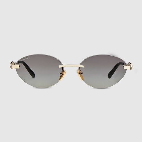 Frameless oval sunglasses - gold-toned