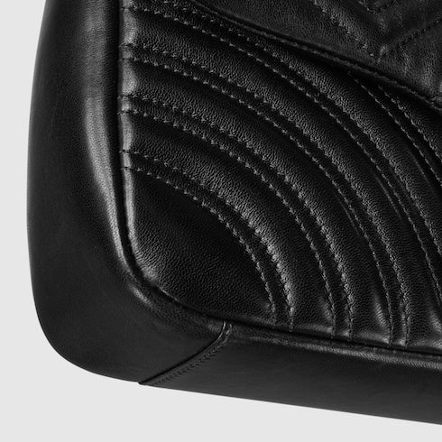 GG Marmont medium shoulder bag - black leather