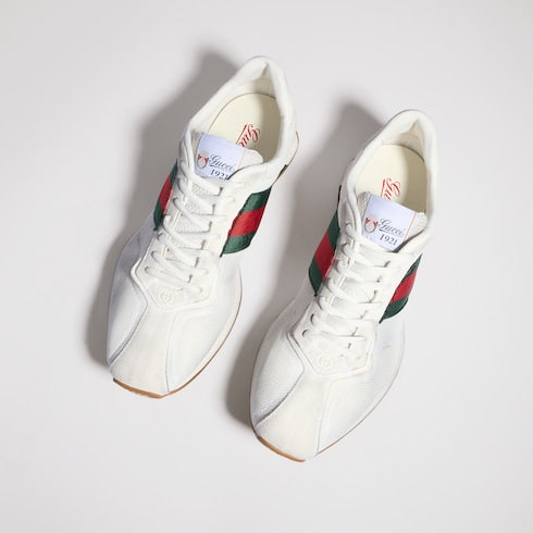 Men's Gucci Tempo sneaker - white mesh and suede