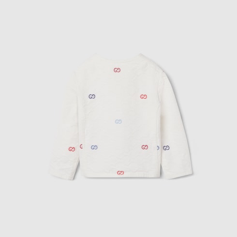 Baby GG cotton jacket - white and multicolor