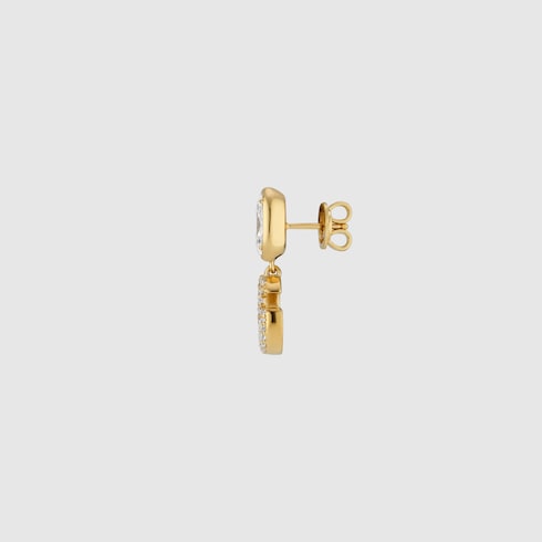 GG Marmont crystal earrings - gold-toned brass