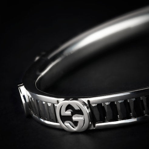 Gucci Interlocking crystal bangle bracelet - 925 sterling silver
