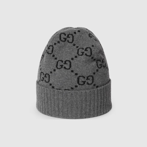 GG cashmere hat - black and grey