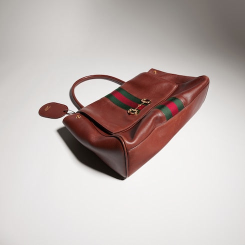 Paparazzo medium top handle bag - chestnut leather