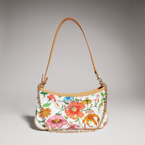 Gossip small shoulder bag - white and multicolor nylon