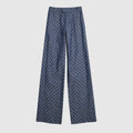GG cotton denim jacquard pants - blue