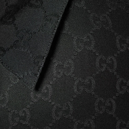 GG silk jacquard shirt - black