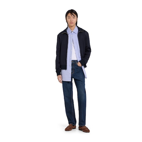 Slim fit cotton denim pant - blue