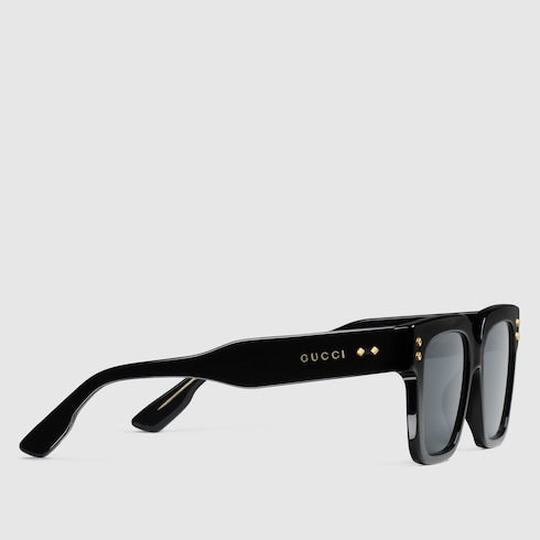 Rectangular frame sunglasses - black acetate