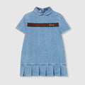 Children's denim dress with Web - light blue