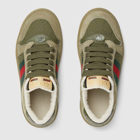 Children's Screener sneaker - green suede