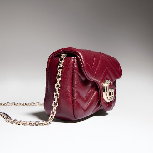 GG Marmont mini shoulder bag - Rosso Ancora red leather