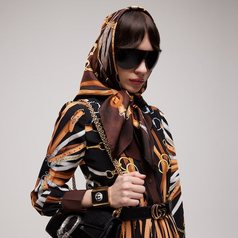 "Hard-Wear" printed silk carré - multicolor