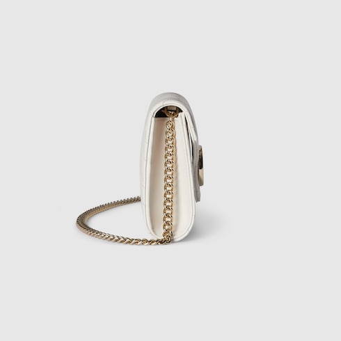 GG Marmont wallet on chain - white leather