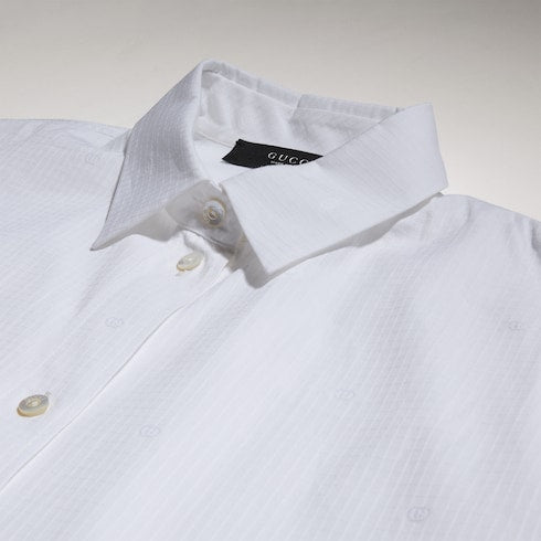 GG cotton poplin damier shirt - white