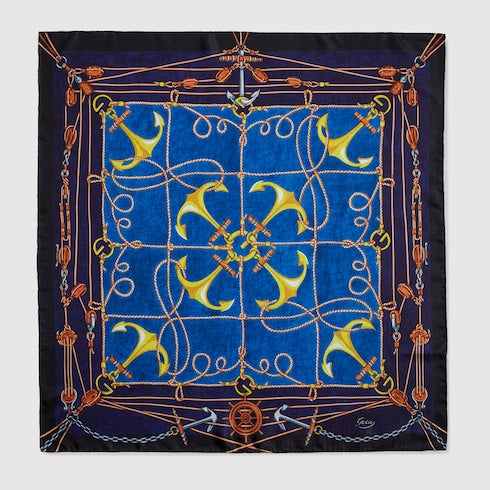 "Lungomare" printed silk carré - multicolor